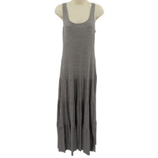 Cabi Women Small Solid Heathered Gray Scoop Neck Sleeveless Maxi Dress Sundress