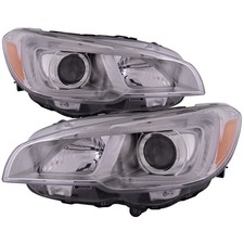 Headlights Set Chrome Halogen Left Right For 2015-2021 Subaru WRX/STI