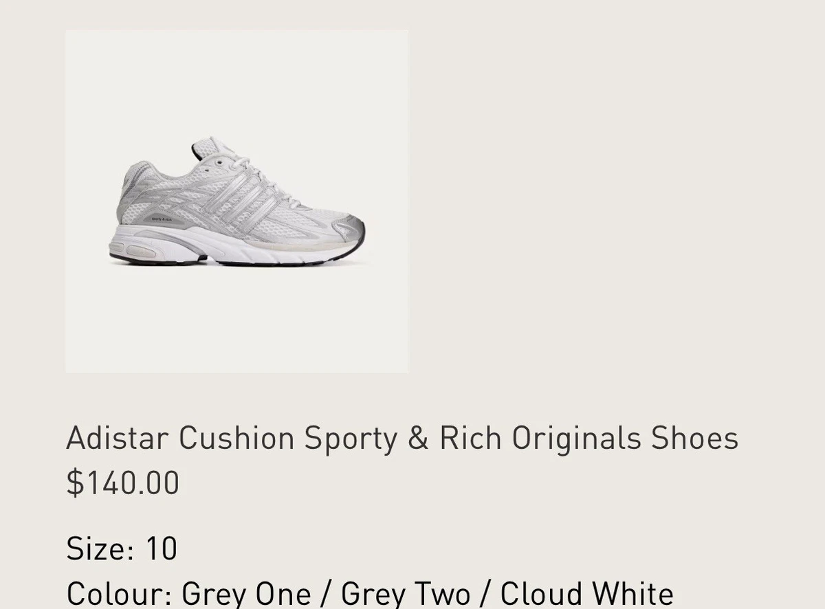 Sporty & Rich x adidas Adistar Cushion Grey for Sale