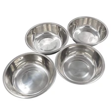 4-Pack Stainless Steel Dog Bowls Cat Bowls for Food Water Non-Skid Rubber