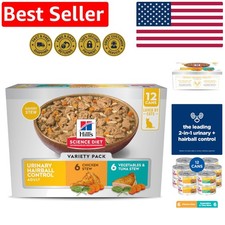 High-Quality Adult Cat Wet Food Variety Pack &ndash; Hairball & Urinary Control Stews