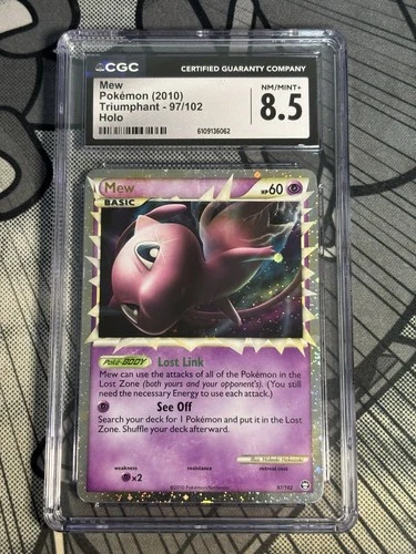 CGC 8.5 Mew 2010 Triumphant 97/102 Holo Pokemon Card