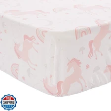 Levtex Baby - Colette Unicorn Crib Fitted Sheet - Fits Standard Crib and Todd