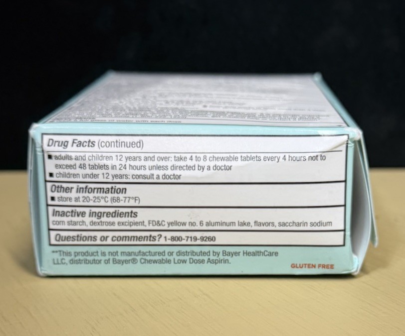Amazon Basic Care Aspirin 81mg Chewable 108 Tablets Orange Exp 05/2028 ...