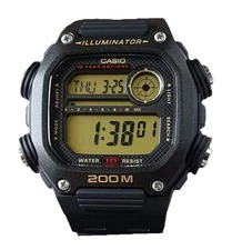Casio Men's Digital Quartz 10-Year Battery 200m Black Resin Illuminator Watch
