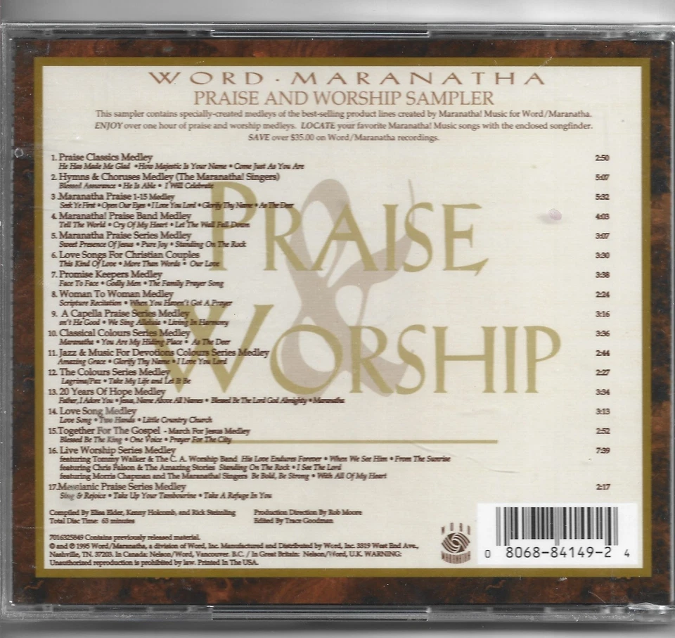 WORD MARANATHA - PRAISE & WORSHIP SAMPLER !! NEW !!! - Image 2 of 2