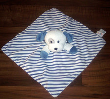 Kidgets PUPPY DOG LOVEY Plush Security Blanket Blue/White Striped Baby 12  A2