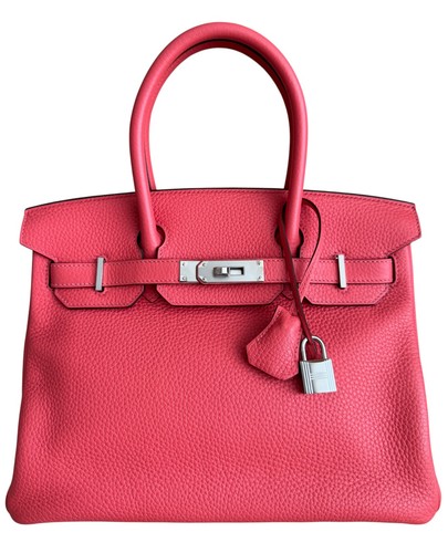 Hermes Birkin 30 Verso Rose Texas Pink Orange Togo Leather Palladium Hardware