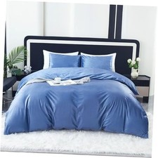 Velvet Duvet Cover, Luxury Ultra Soft Comforter Cover with 2 King Blue