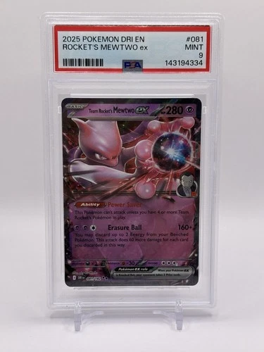 New Listing2025 POKEMON DRI EN-DESTINED RIVALS #081 TEAM ROCKET'S MEWTWO EX PSA 9