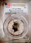 2018 S SILVER REVERSE PROOF KENNEDY HALF DOLLAR PCGS PR69 FIRST STRIKE 50th ANN.