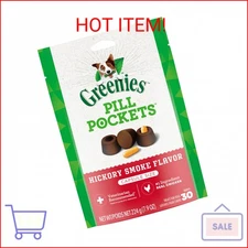 Greenies Pill Pockets for Dogs Large Size, Soft Dog Treats, Hickory Smoke Flavor