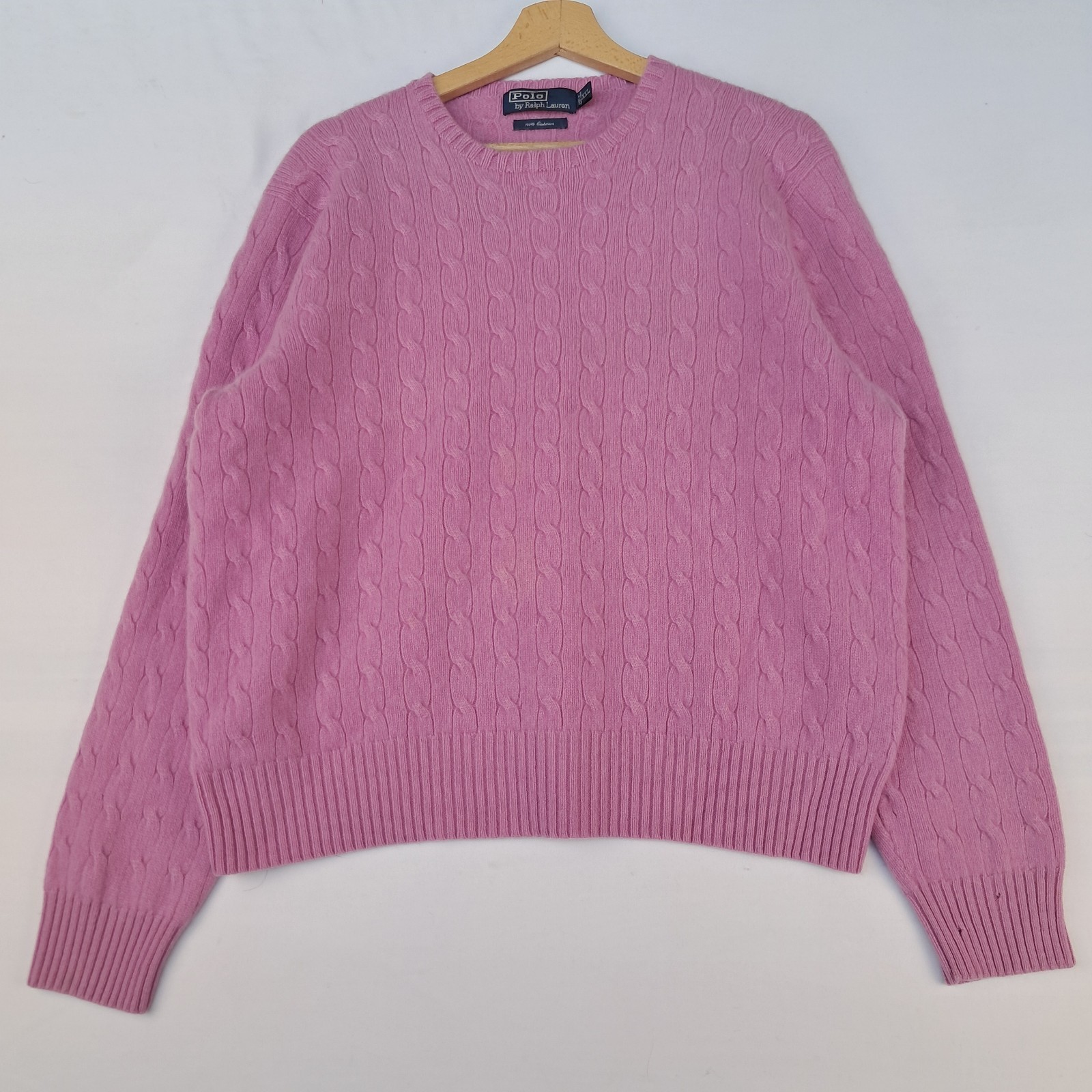 Maglione Polo Ralph Lauren 100% cashmere colore rosa taglia XXL da donna