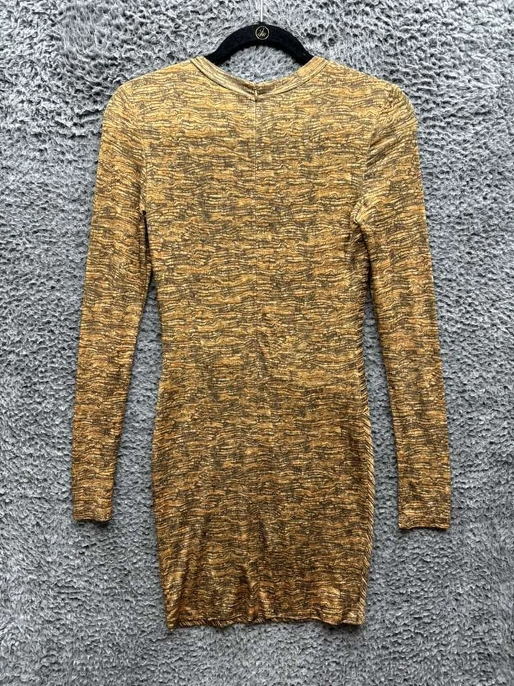 Mini Vestido Bodycon Feminino Multicolorido Rasgado por Ronny Kobo Manga Longa Tamanho XS - Imagem 2 de 4