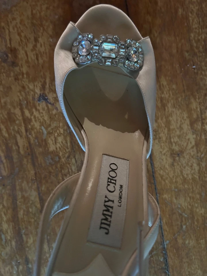 Jimmy Choo ivory satin stilettos size 36 - Image 4 of 4