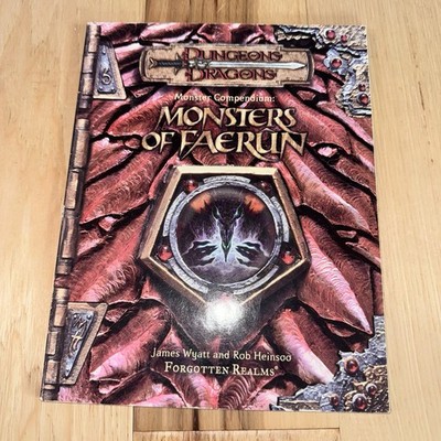 D&D 3E Monster Compendium: Monsters of Faerun Forgotten Realms 2001 Role Playing