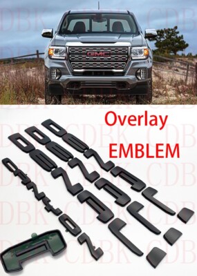 Matte Black DENALI Canyon Doors Overlay Emblems Fit GMC Canyon 2021-2023