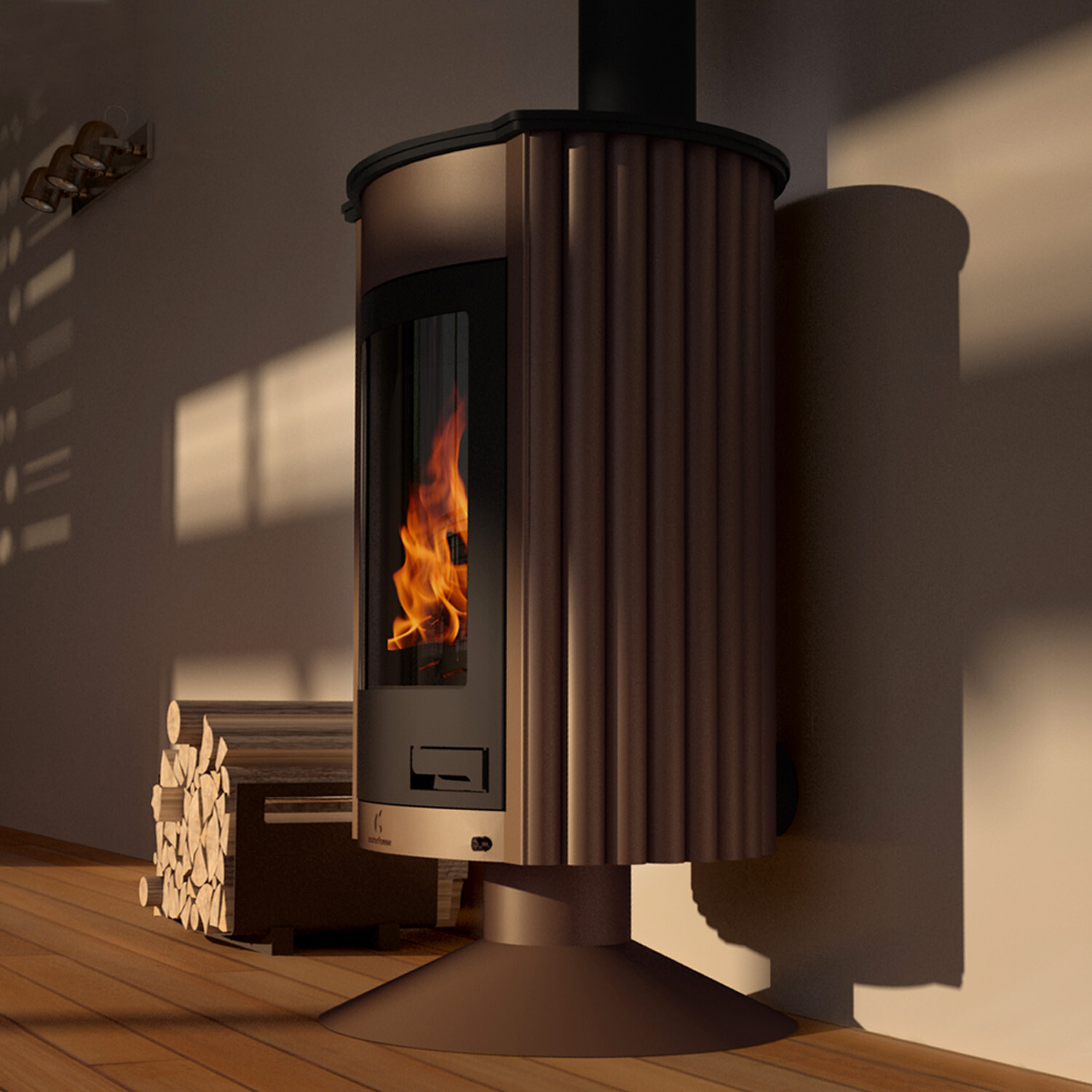 Warmluftofen Masterflamme Medie II Velvety Brown 12 kW Werkstattofen