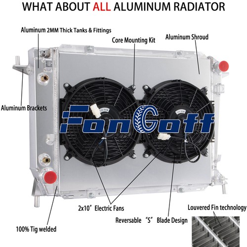 For 94-97 Ford Thunderbird 93-98 Lincoln Mark VIII 4.6 3-Row Radiator ...