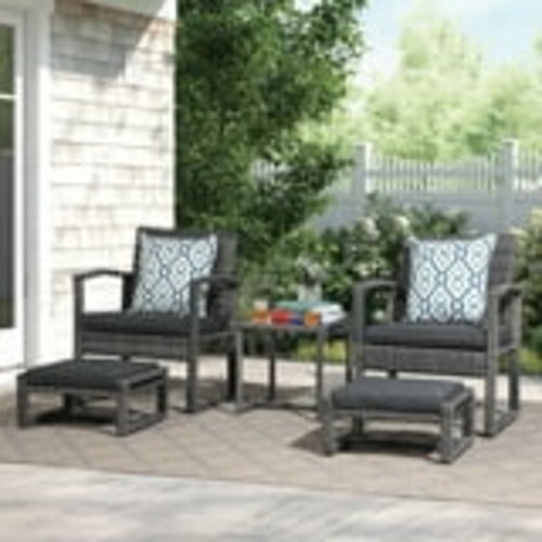 Outdoor 5 Piece Patio 4 sitting set with Ottoman | eBay