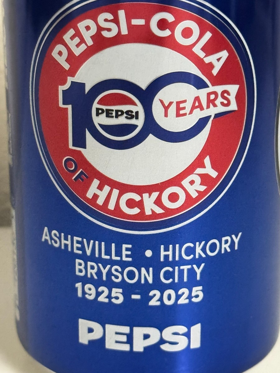 Pepsi Cola Commemorative Can 1925-2025 HICKORY, Asheville, Bryson