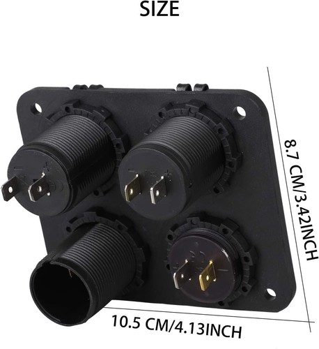 Double chargeur USB 12V et panneau voltmètre avec interrupteur marche/arrêt à bascule pour voitures - Photo 8 sur 9