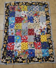 Handmade Babies Nursery Blanket, Quilt, Animals, Moon, Stars, Colorful, 36x45in