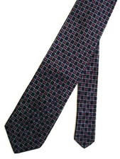 Ameri Men's 100 Silk Neck Tie Black Red Multi 3 7/8" x 61"