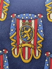 Vintage Tommy Hilfiger Mens Tie Red White Blue USA Flag Griffin Crest