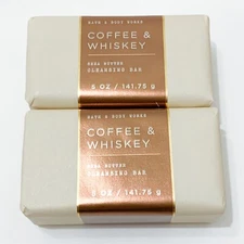 2-Pack Bath & Body Works COFFEE & WHISKEY Shea Butter Soap Bars 5oz Each NEW