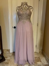Lavender Chiffon and Beaded Prom Gown / Bridesmaid Dress