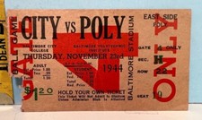 Nov. 23, 1944 Balt. City v Baltimore Polytech College Football Ticket Stub 
