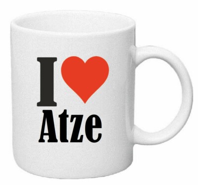 Kaffeetasse I Love Atze Keramik Höhe 9,5cm in Weiß