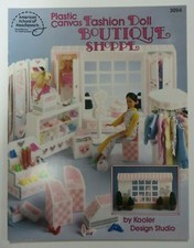 Vtg Fashion Doll BOUTIQUE SHOPPE Plastic Canvas Pattern Booklet Leaflet Kooler