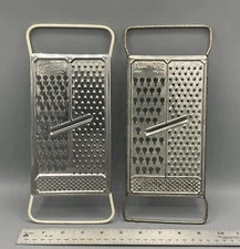 2 Vtg All-in-One Shredder Cheese Grater Zester 1 is Chief Stainless Steel USA