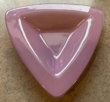 ANNIEGLASS : 1995 Textured “PURPLE TRIANGLE” ART GLASS 8” CANDY DISH or TRAY USA