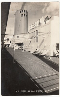 Versand; P&O ''Iberia'' 1st Class Sports Deck RP PPC, Plain Back, Unposted