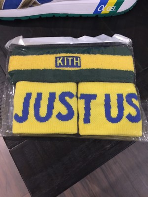 KITH ASICS GEL-LYTE 3 WORLD CUP BRAZIL HEADBAND WRISTBAND YELLOW BLUE GREEN NEW