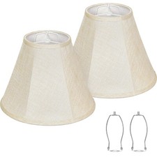Lamp Shades Set of 2, Champagne Beige Bell Lamp Shades 6" x 13" x 10"High, Me...