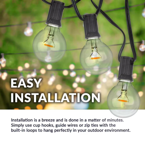 Newhouse Lighting Outdoor 17 ft. Plug-in Globe Bulb LED Party String Lights - Picture 4 of 4