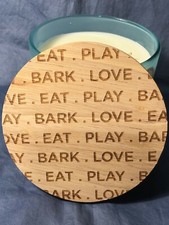 SAND  PAWS Ocean Mist 2 Wick Candle Love Bark Play Eat Lid Sea Glass 12 oz NEW