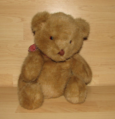 11 1990 DAKIN TEDDY BEAR PLUSH BROWN Red Bow for Cuddling Cuddles Snuggling 0