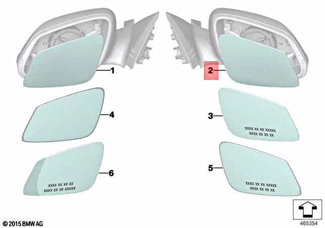 Genuine BMW BMW I Hybrid I3 Mirror Glass Heated Wide-Angle Right 
