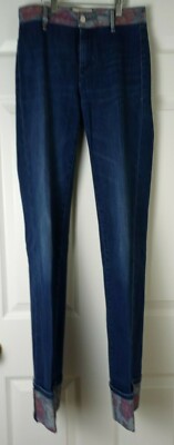 SARTORIA TRAMAROSSA ITALY WOMEN'S EDVIGE WIDE CUFF FLARE JEANS SIZE 26
