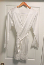 White lace bridal robe with lace edged SMALL SIZE