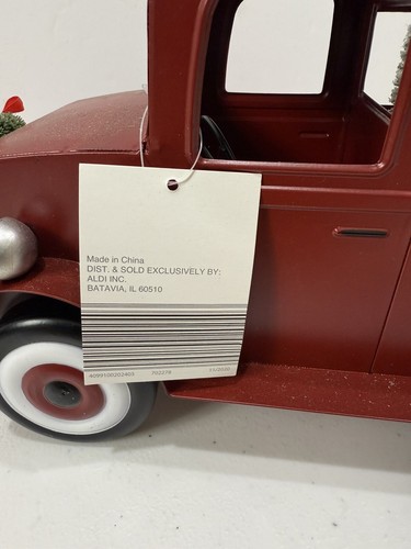 Vintage Style Red Metal Truck Decorated For Christmas 12” x 5.5” READ - Picture 11 of 11