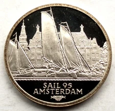 SAIL AMSTERDAM 2 ECU 1995 BU X#98 Frisian Tjotter-Type Sailboats. MM7.3