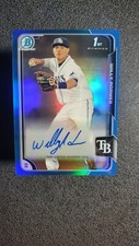 WILLY ADAMES 2015 BOWMAN CHROME RC BLUE REFRACTOR AUTO SP #'d/150 BREWER'S 