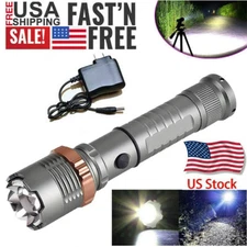 950000000 Lumen Super Bright LED Tactical Flashlight Rechargeable LED Work Light