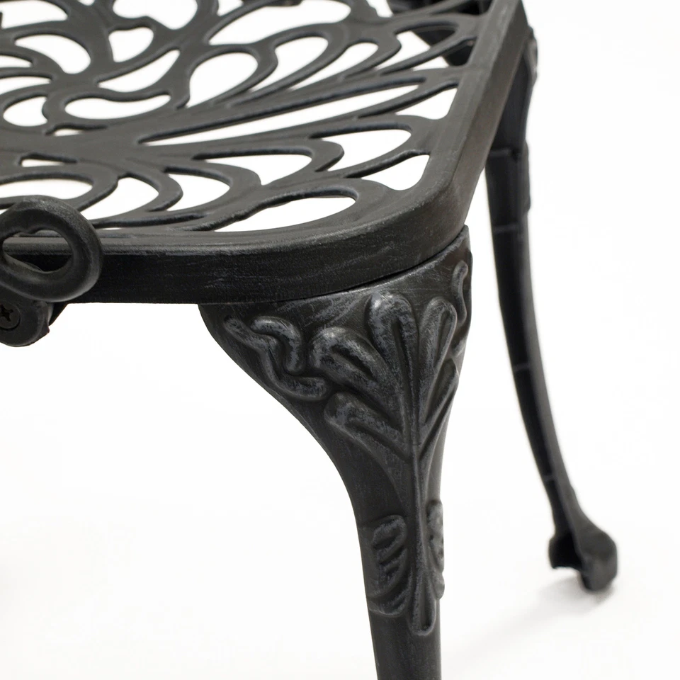 Sitzgruppe Gartenset Gartenmöbel Gartengarnitur LUGANO 3-teilig Alu Metall grau - Bild 3 von 4